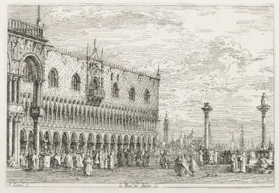 ビュー: ベニスの布告の石 作： Antonio Canaletto