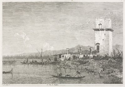 ビュー: マルゲーラの塔 作： Antonio Canaletto