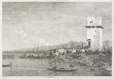 ビュー：マルゲラの塔、1735-1746。 作： Giovanni Antonio Canal
