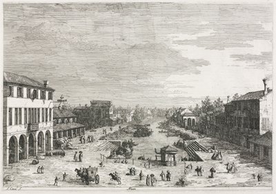 ビュー：メストレ、ヴェネチア州の町、1735-1746のビュー。 作： Giovanni Antonio Canal