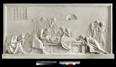 ソクラテスの目を閉じるクリト、1790年〜92年（石膏） 作： Antonio Canova