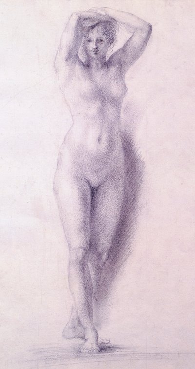 アントニオ・カノーヴァ（1757-1822）による腕を上げた女性像（デッサン 作： Antonio Canova