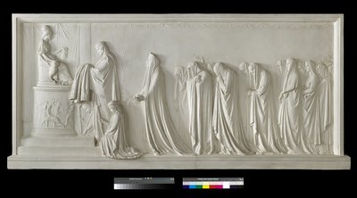 1790-92年（プラスター）、パラスアテナにペプラムを提供しているヘキューバ 作： Antonio Canova