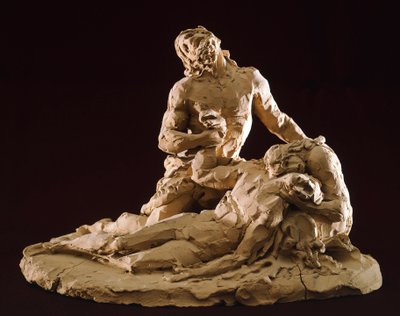 アントニオ・カノーヴァ（1757-1822）作「キリストの嘆き」、粘土モデル、細部 作： Antonio Canova