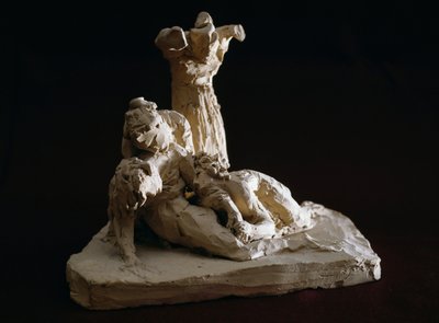 アントニオ・カノーヴァ（1757-1822）によるテラコッタ製スケッチ「キリストの嘆き」（イタリア、ヴェネト州ポッサーニョ市 作： Antonio Canova