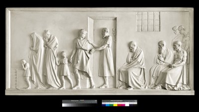 家族を去るソクラテス、1787-1790（石膏） 作： Antonio Canova