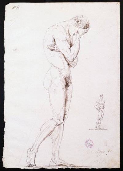 左横向きの男性ヌードの立ち姿 作： Antonio Canova