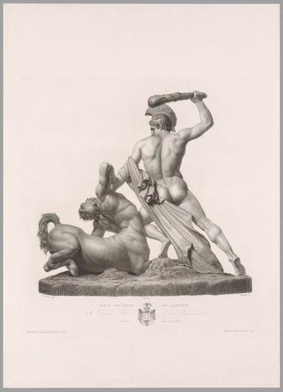テセウスとケンタウロス、背面図、カノーヴァ作品より 作： Antonio Canova