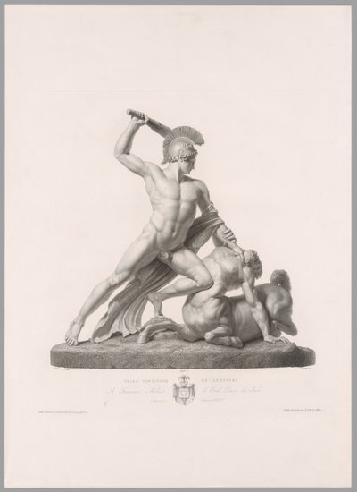 テセウスとケンタウロス、正面図、カノーヴァ作品より 作： Antonio Canova