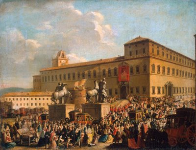 クイリナーレ宮殿前の祝祭」、1767 年。 作： Antonio Cioci