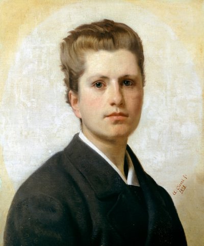 アントニオ・チセリ（1821-1891）による「アルフレード・ボアッティーニの肖像」、油彩・キャンバス、53x44cm 作： Antonio Ciseri