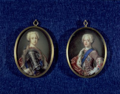 ヘンリー・ベネディクト・スチュアート王子（1725-1807）とチャールズ・エドワード・スチュアート王子（1720-88）、1734年頃（象牙に油彩） 作： Antonio David