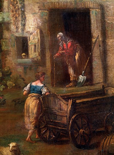 18世紀のイタリアの風景の詳細 作： Antonio Diziani
