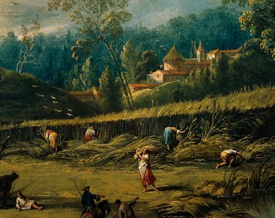 アントニオ・ディジアーニ（1737-1797）の絵画「夏」の細部「収穫」。 作： Antonio Diziani