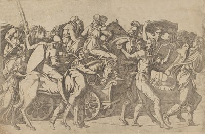 行進中のローマ軍 - 部隊護送隊、1540-45。 作： Antonio Fantuzzi