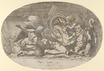 アイリス、ネプチューン、スリープ、1544年。 作： Antonio Fantuzzi
