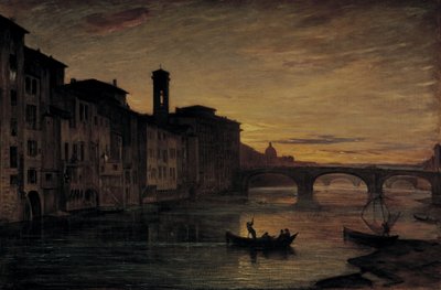 サンタ・トリニタ橋のアルノ川 1866年頃（油彩・カンヴァス） 作： Antonio Fontanesi