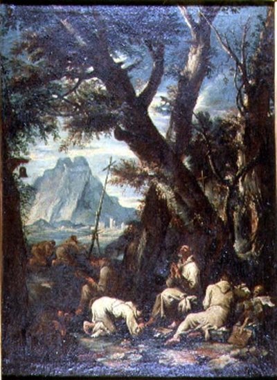 隠者のいる田舎」 1700-10年頃 （油彩・キャンバス） 作： Antonio Francesco Peruzzini