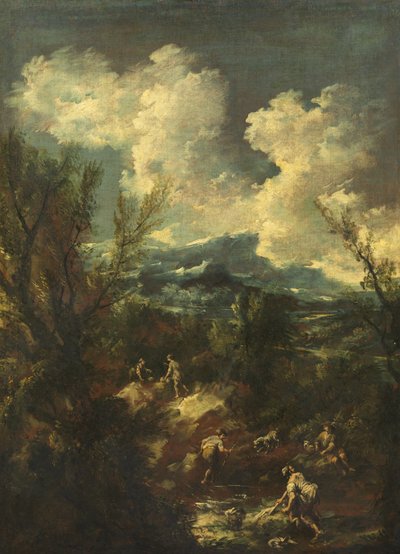 洗濯婦のいる風景、1711-35 作： Antonio Francesco Peruzzini