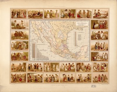 メキシコ合衆国の絵画的で歴史的な地図帳。所在地 2008621671-5 作： アントニオガルシアキューバス