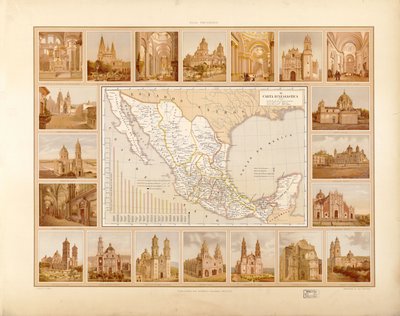 メキシコ合衆国の絵画的で歴史的な地図帳。所在地 2008621671-6 作： アントニオガルシアキューバス