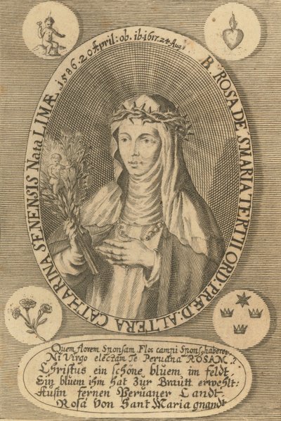 リマの聖ローズ、1668年。 作： Antonio González de Acuña