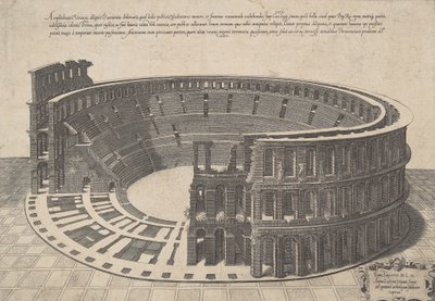 ヴェロネーゼの円形劇場の慎重かつ正確な描画 作： Antonio Lafreri