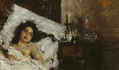 休憩、1887年頃 作： Antonio Mancini