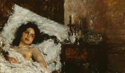 休息、c。 1887年。 作： Antonio Mancini