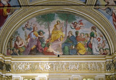 鏡の回廊、アポロとミューズたち（フレスコ画 作： Antonio Maria Viani