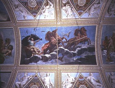 戦車の天井画で空を横切る夜の擬人化 作： Antonio Maria Viani