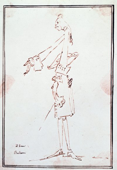 フィリッポ・バラトリ（1676～1756）の肖像 イタリアのカストラート（castrato） アントン・マリア・ザネッティ（1679～1767）による風刺画。18世紀 個人蔵 作： Antonio Maria Zanetti