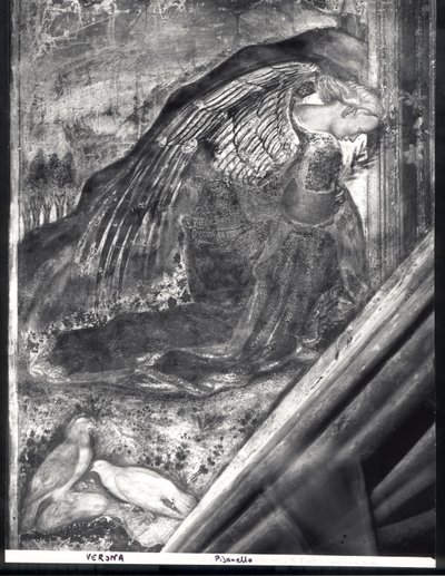大天使ガブリエル、受胎告知の詳細 作： Antonio Pisanello
