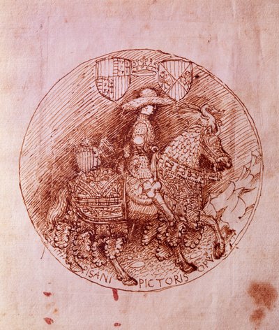 アントニオ・ピサネッロ（1395-1455）によるアラゴン家のアルフォンソのメダルのデザイン 作： Antonio Pisanello