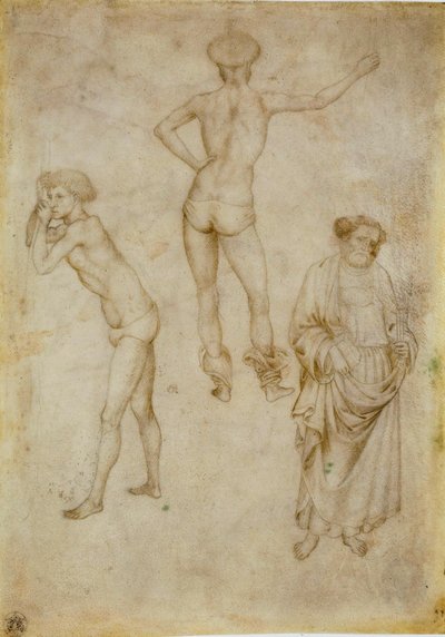 「Figures masculines et saint Pierre」（2つの男性像の習作と聖ペテロ） Etude Dessin d
