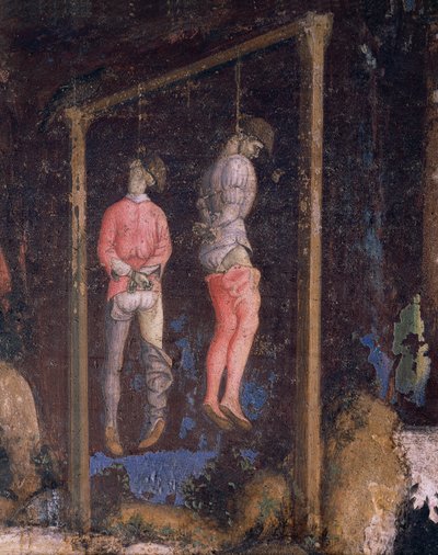 絞首刑にされた男たち、聖ジョージと王女の詳細 作： Antonio Pisanello