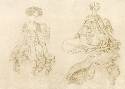 ハヤブサとグレイハウンドの女性 作： Antonio Pisanello