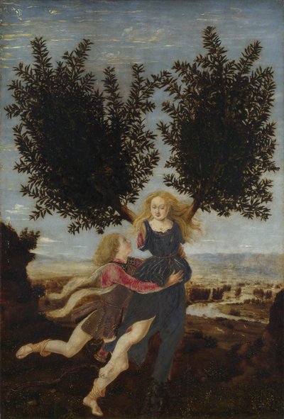 アポロとダフネ、ca。 1470-1480 作： Antonio Pollaiuolo