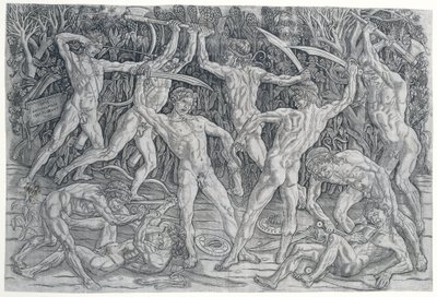 ヌードの戦い 裸の男たちの戦い 剣士たち 作： Antonio Pollaiuolo