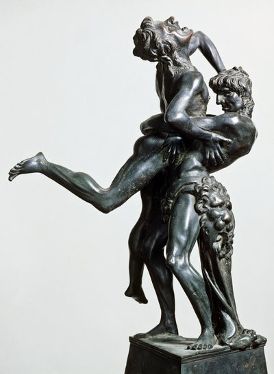 ヘラクレスとアンタイオス」1475年頃 アントニオ・ポライウォロ（1431または1432-1498）作 ブロンズ像 46cm イタリア 作： Antonio Pollaiuolo