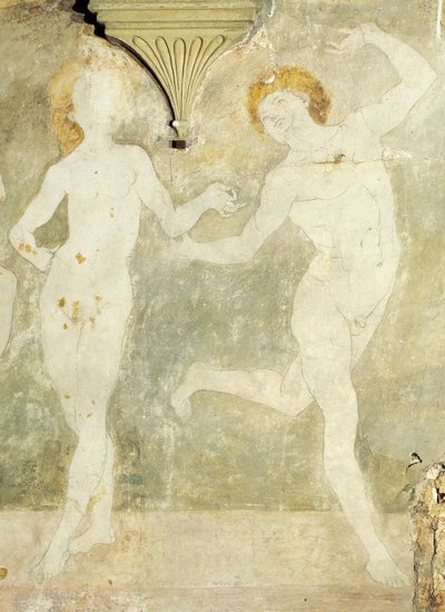 アントニオ・デル・ポライウオロまたはアントニオ・ベンチ（1431年頃～1498年）作、フレスコ画、細部、ヴィラ・ラ・ガリーナ、アルケトリ、フィレンツェ 作： Antonio Pollaiuolo