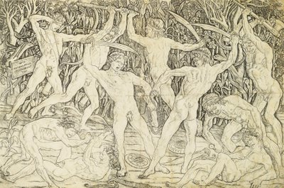 アントニオ デル ポッライウオロ (ca 1431-1498) による戦闘中のヌード、彫刻 作： Antonio Pollaiuolo