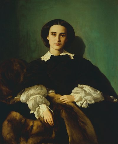 アントニオ・プッチネッリ（1822-1897）による貴族モロッキ夫人の肖像、1858年頃、油彩・カンヴァス 作： Antonio Puccinelli