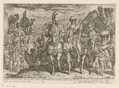 アブラハムはロトとその家族を自分の国に連れてくる Abraham Loth, et familia reducit (オブジェクトのタイトル) 旧約聖書の戦闘シーン（シリーズタイトル） 作： Antonio Tempesta