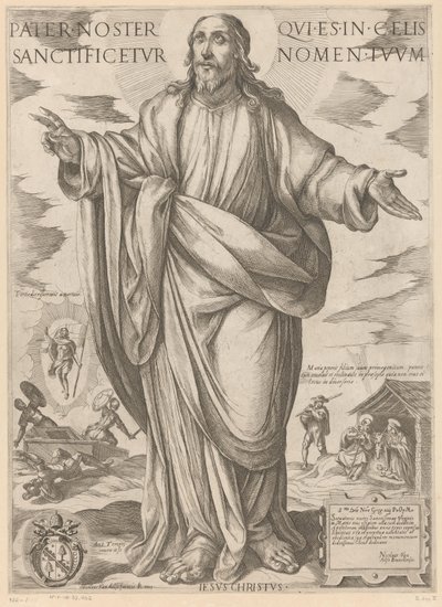 キリスト 天にいる私たちの父よ、あなたの御名を讃えます (オブジェクトのタイトル) Christ, Mary en de apostle (シリーズタイトル) 作： Antonio Tempesta