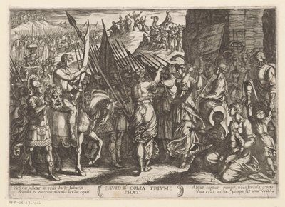 ダビデはゴリアテの頭を持って凱旋します David e Golia triumphat (オブジェクトのタイトル) 旧約聖書の戦闘シーン（シリーズタイトル） 作： Antonio Tempesta