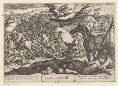 死の天使がセナケリブの軍隊を打ち負かす Clades Senachrib (オブジェクトのタイトル) 旧約聖書の戦闘シーン（シリーズタイトル） 作： Antonio Tempesta