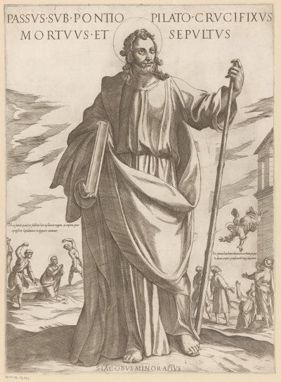 De heilige Jakobus de Mindere ポンティウス・ピラトの下で苦しみ、十字架につけられ、死んで埋められた（オブジェクトのタイトル） Christ, Mary en de apostle (シリーズタイトル) 作： Antonio Tempesta