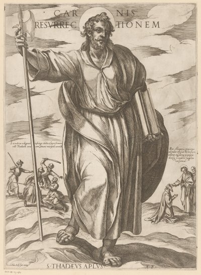 De heilige ユダ・タデウス 肉の復活 (オブジェクトのタイトル) Christ, Mary en de apostle (シリーズタイトル) 作： Antonio Tempesta