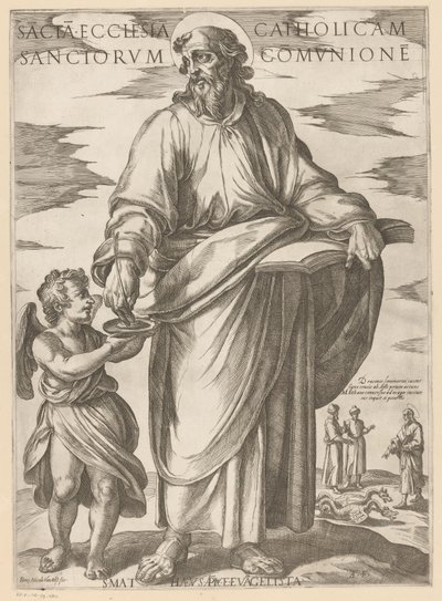 聖マタイの 聖体拝領の聖なるカトリック教会 (オブジェクトのタイトル) Christ, Mary en de apostle (シリーズタイトル) 作： Antonio Tempesta